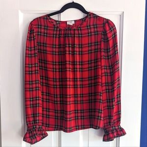 J. CREW plaid blouse